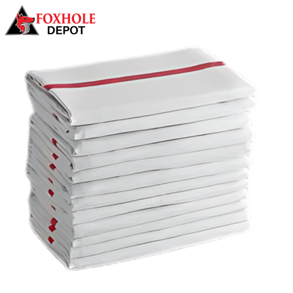 15" x 26" Striped 24 oz. 100% Cotton Herringbone Kitchen Towel - 12/Pack - Red striped