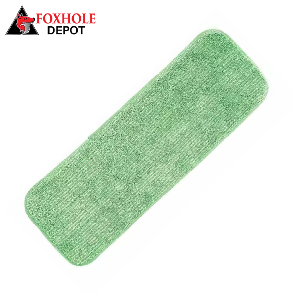 16" Looped End Hook &amp; Loop Flat Mop Pad - Green