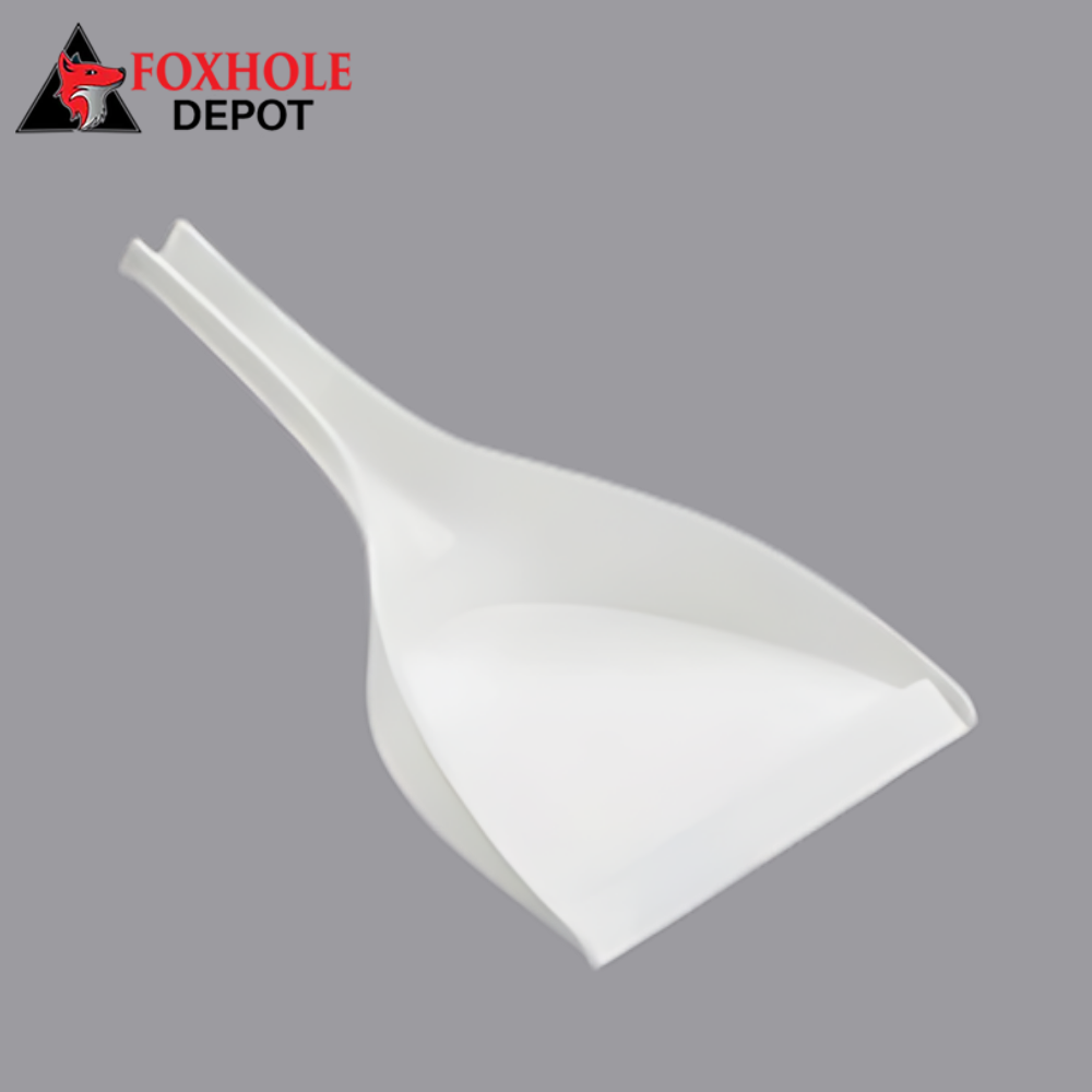 10" White Deep Well Dust Pan - 12/Pack