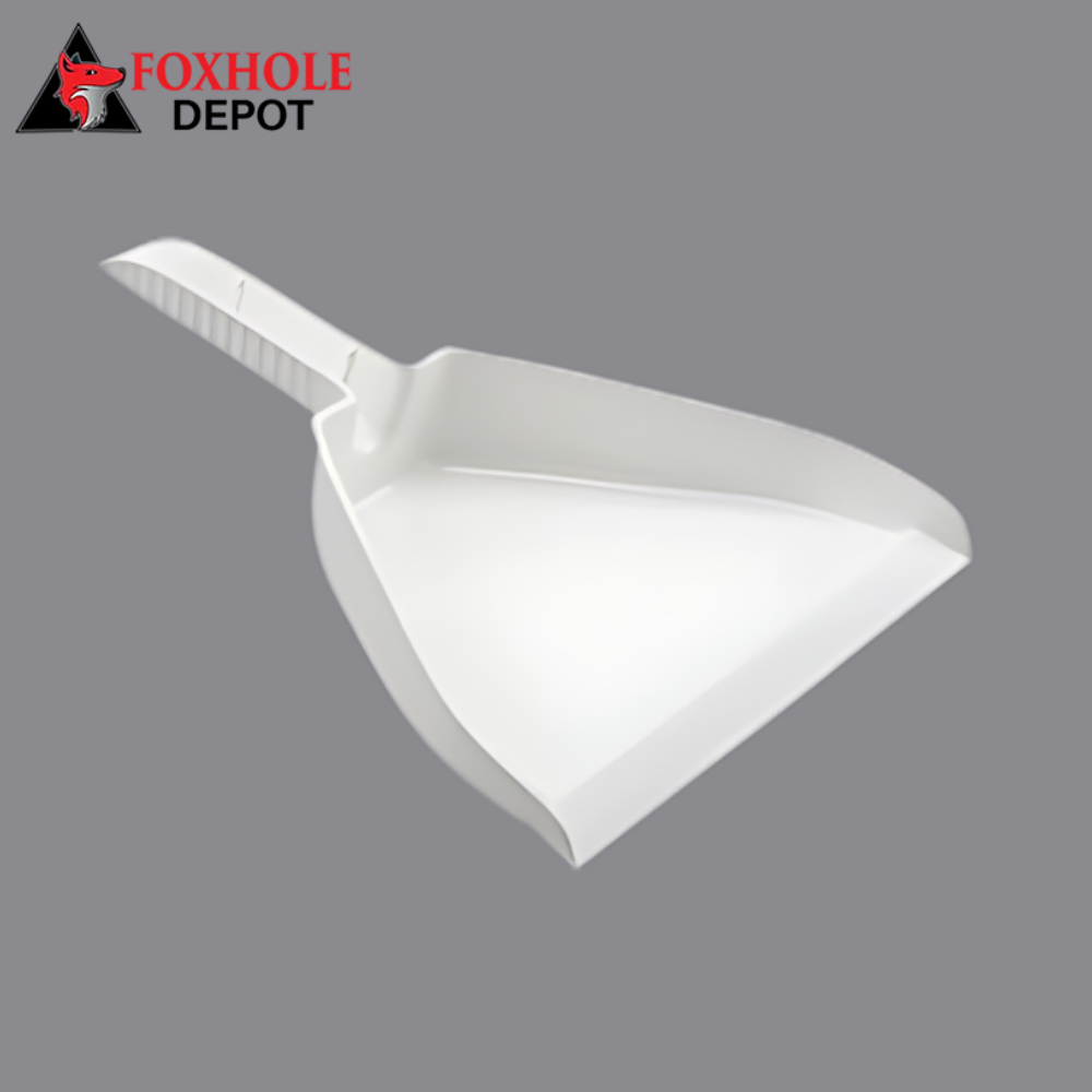 10" White Dust Pan - 12/Pack