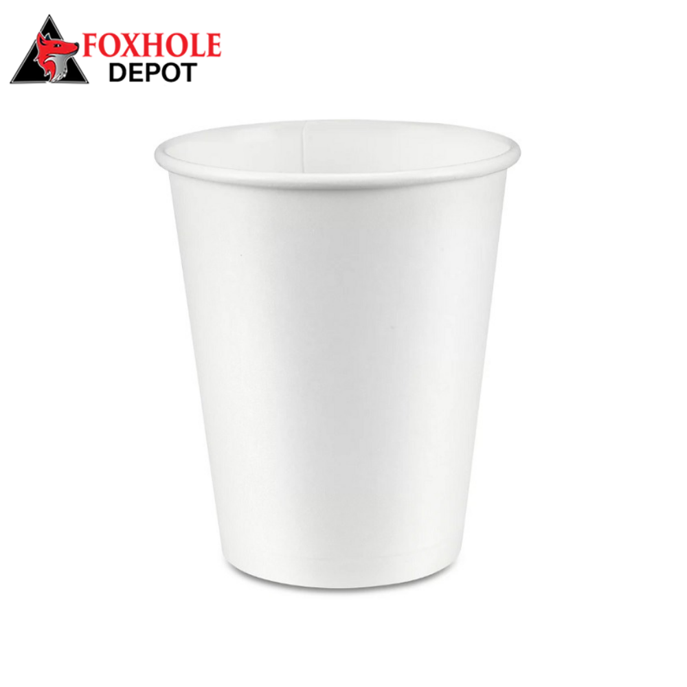 12 oz Disposable White Paper Hot Cups 1000/Carton