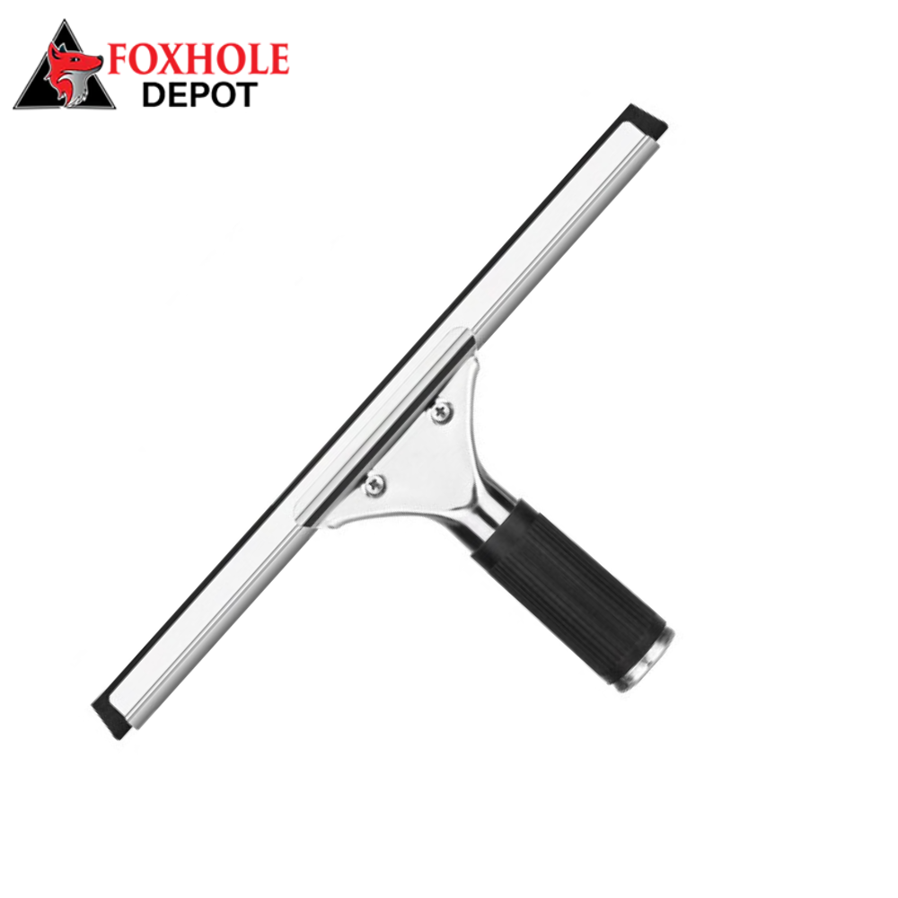 12" Stainless Steel Window Squeegee with Rubber Blade