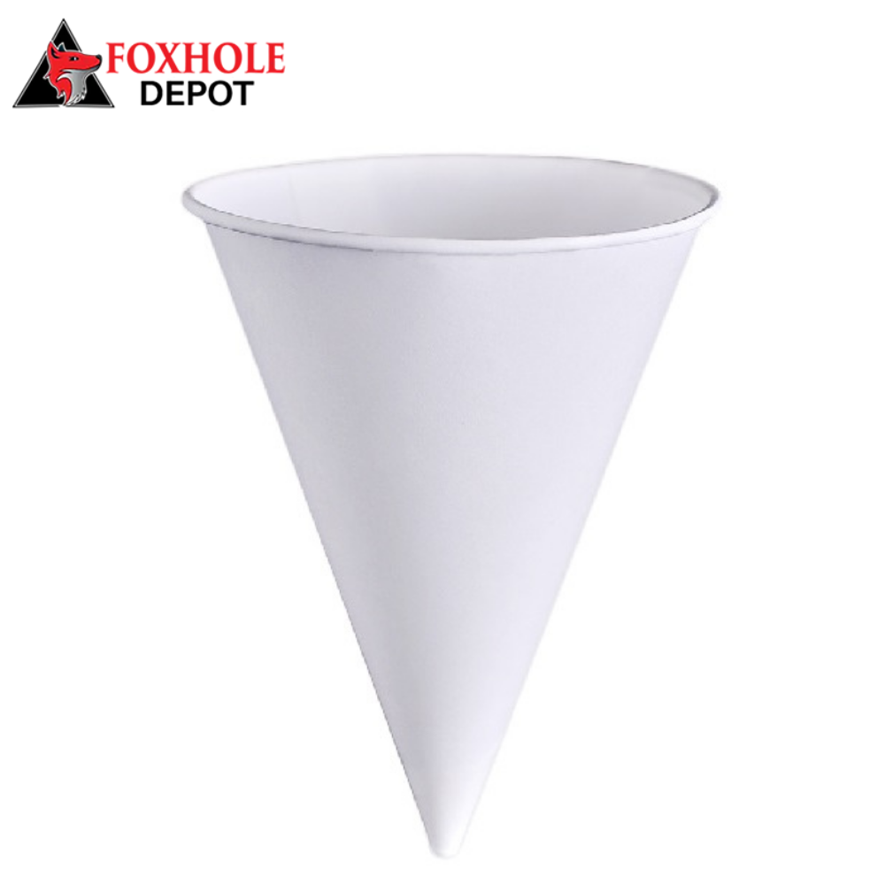 4 oz. White Roll Rim Cone Cups - 5000/Case
