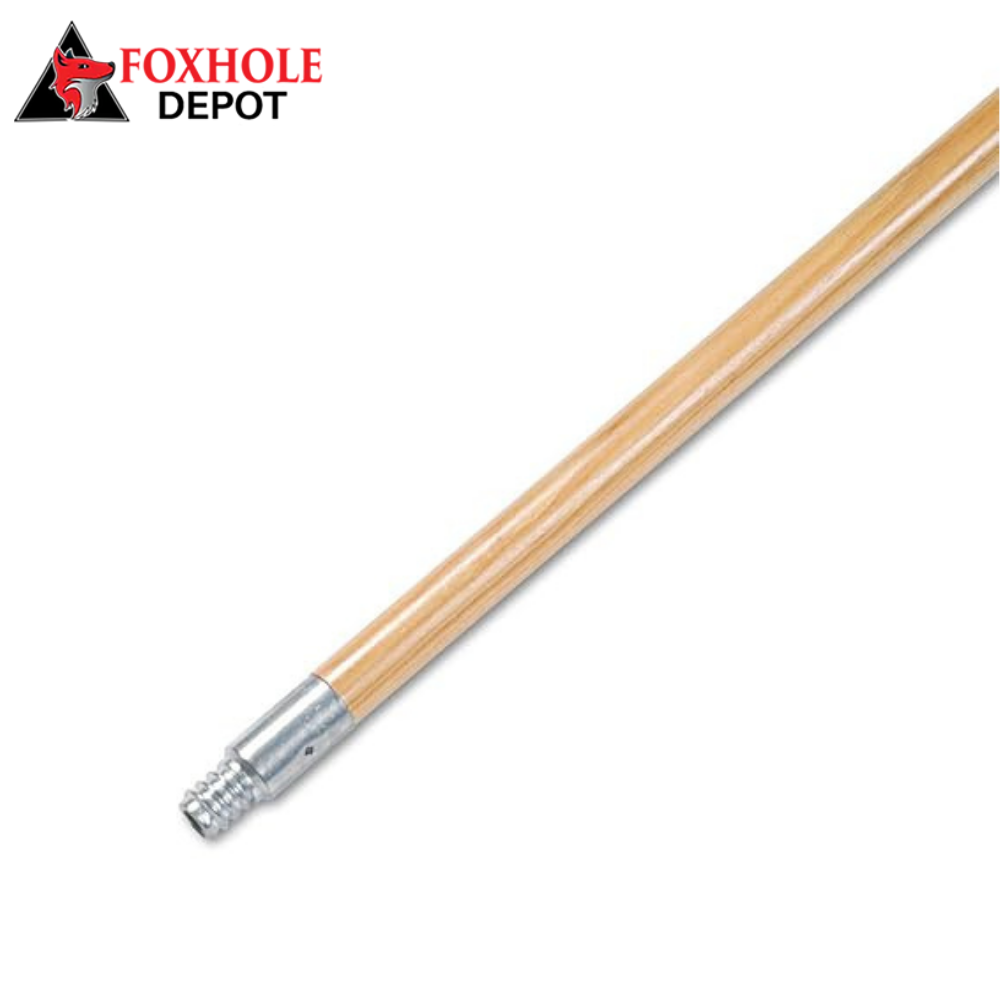 60" x 15/16" Metal Threaded Wood Broom / Squeegee Handle - 12/Case