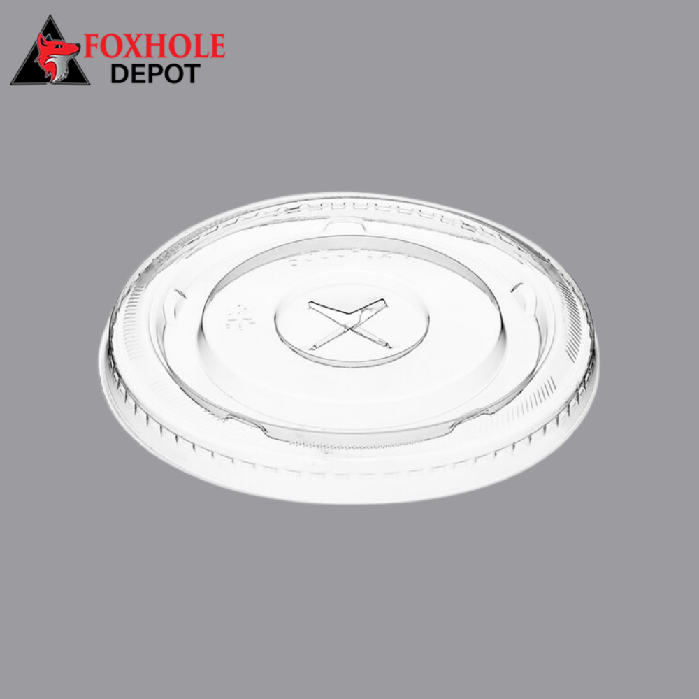 Clear PET Plastic Flat Lids With Straw Slot for 14, 16, 20 and 24 oz. Cups (98mm) - 2000/Carton