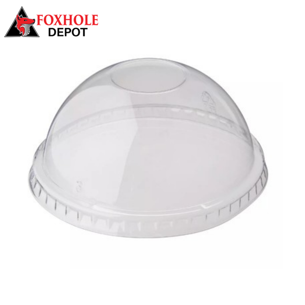 Clear Plastic Dome Lid with No Hole for 9 and 12 oz. Cups (93mm) - 1000/Case
