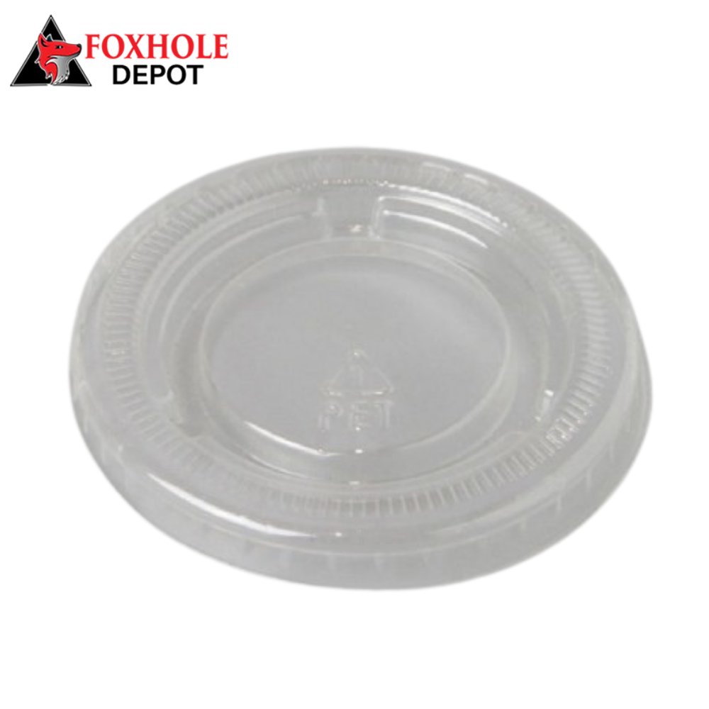 PET Plastic Lid for 0.75 oz. To 1 oz. Clear Souffle/Portion Disposable Plastic Cups (45mm) - 2500/Case