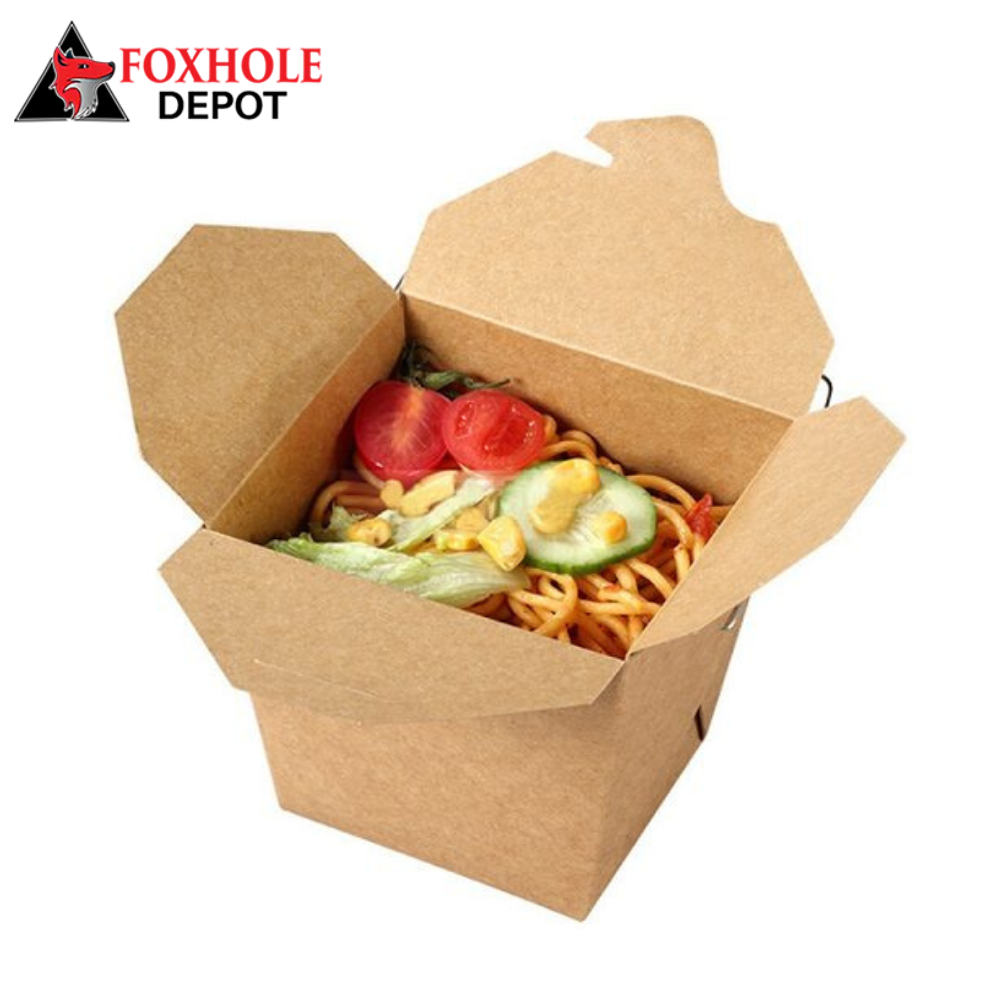1 Pint 16 oz. White Paperboard Chinese Food Containers With Wire Handle - 500/Case