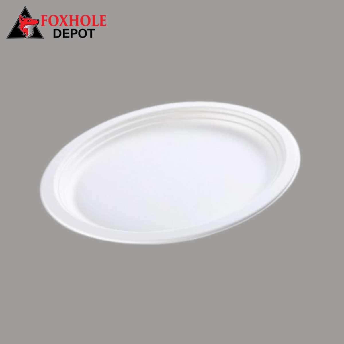 12.5"x10" Oval Compostable Fiber Plate White Platters - 500/Case
