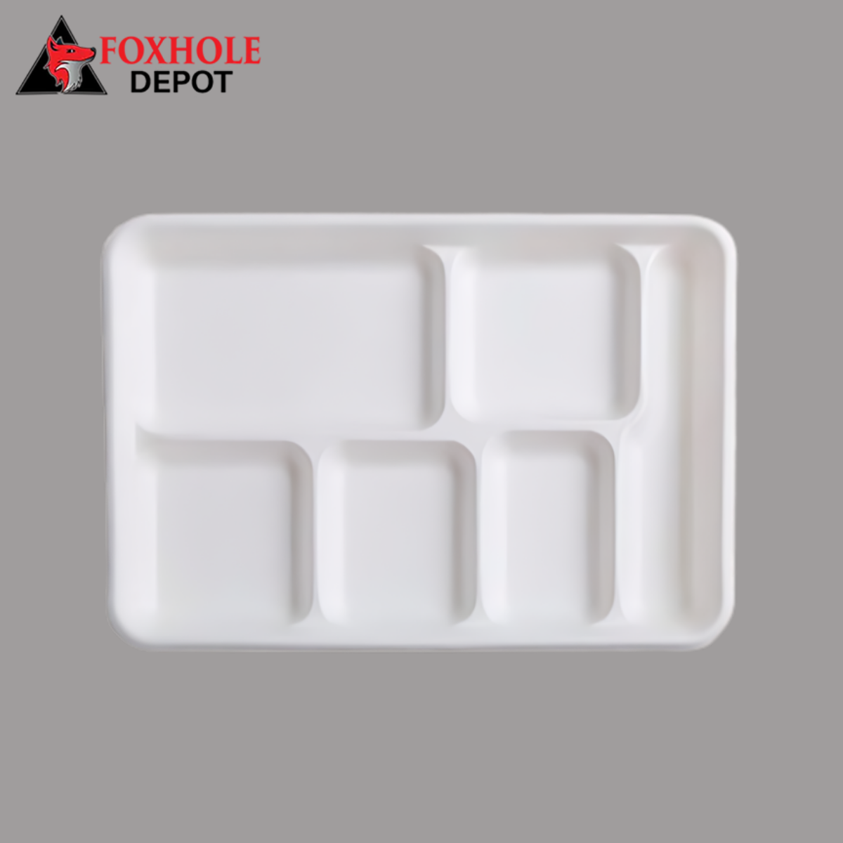 12.75" x 8.75" Bagasse Sugarcane 6 Compartment Lunch Tray - 250/Case