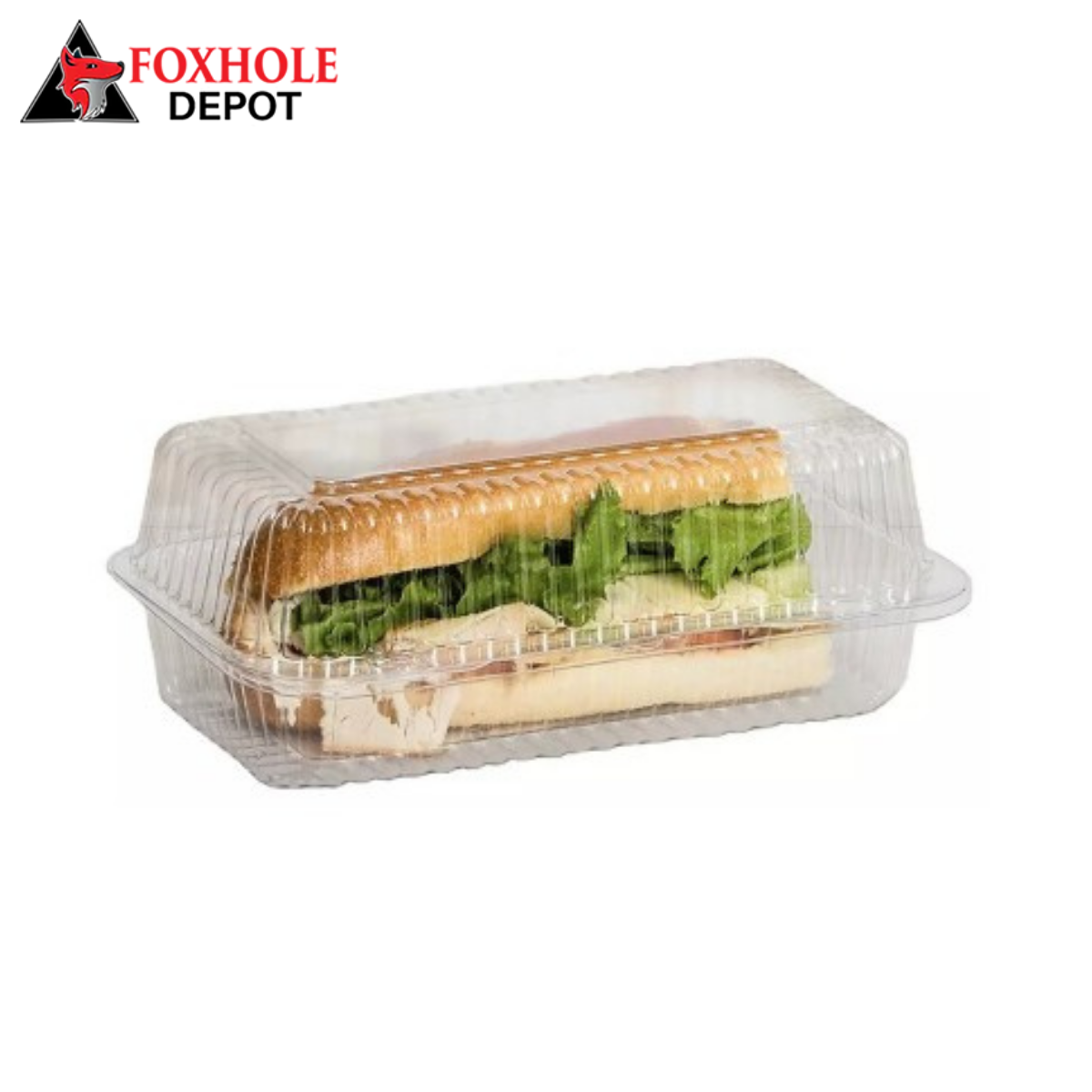 8" Clear Sub Sandwich OPS Hinged Container  - 250/Case