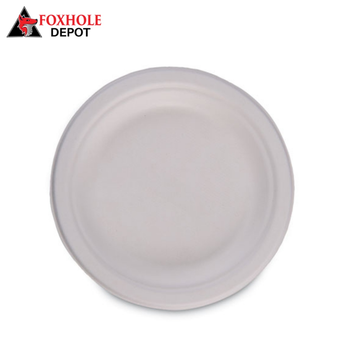 White Compostable 6 inch Sugarcane Plates - 1000/Case