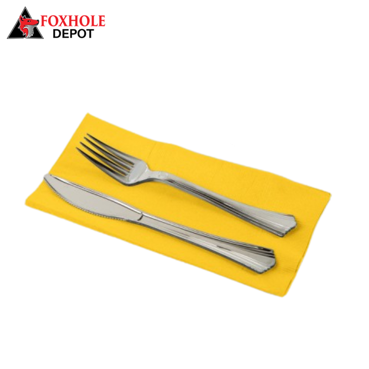 Creative Converting 671021B School Bus Yellow 1/8 Fold 2-Ply Paper Dinner Napkin - 600/Case