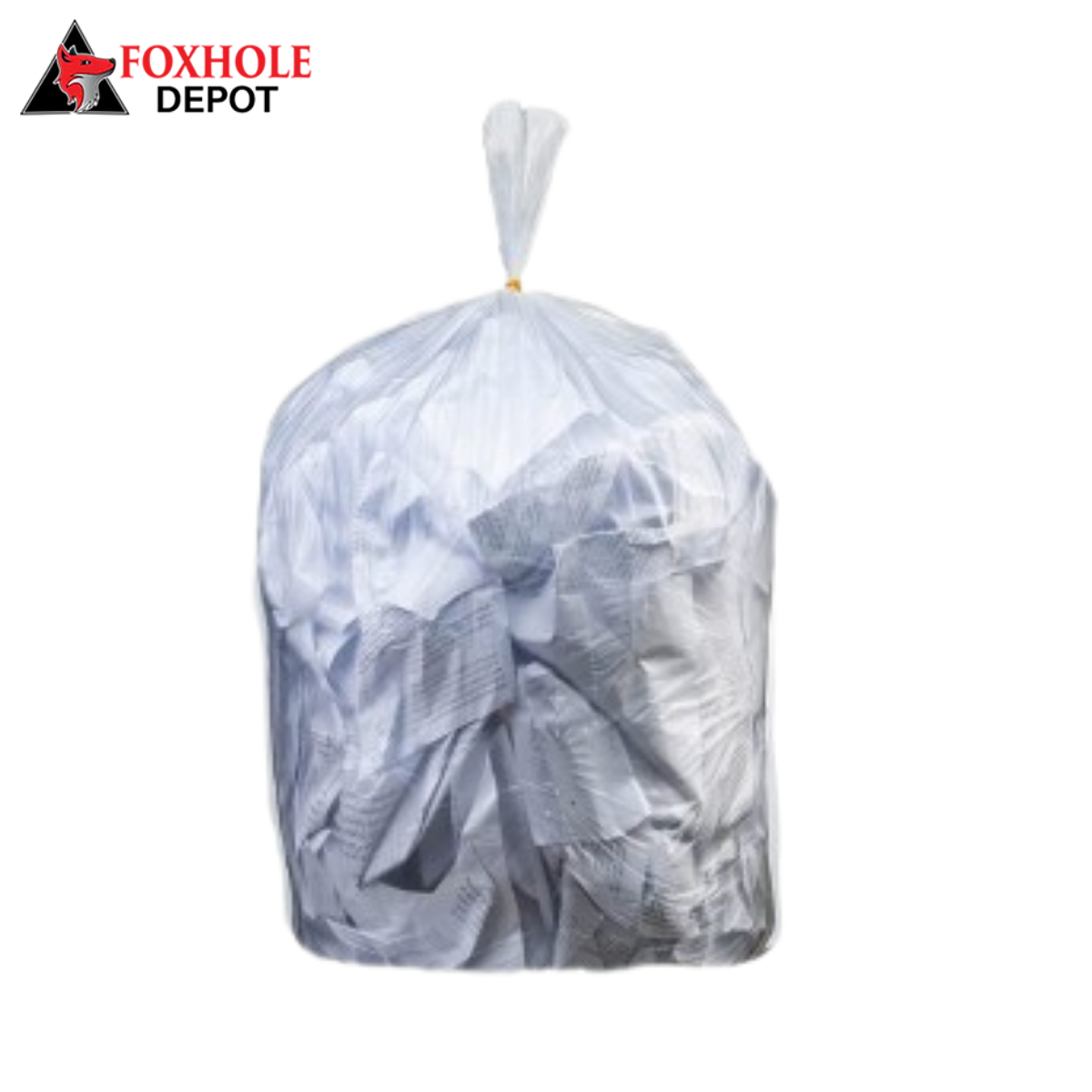 32-33 Gallon 16 Microns, 33"W x 40"H, Clear, High Density Garbage Can Liners - 250/Case