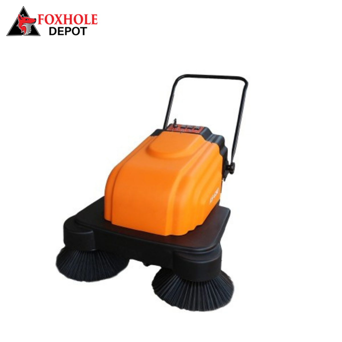40" Commercial Battery Floor Sweeper with Water Spray - Orange