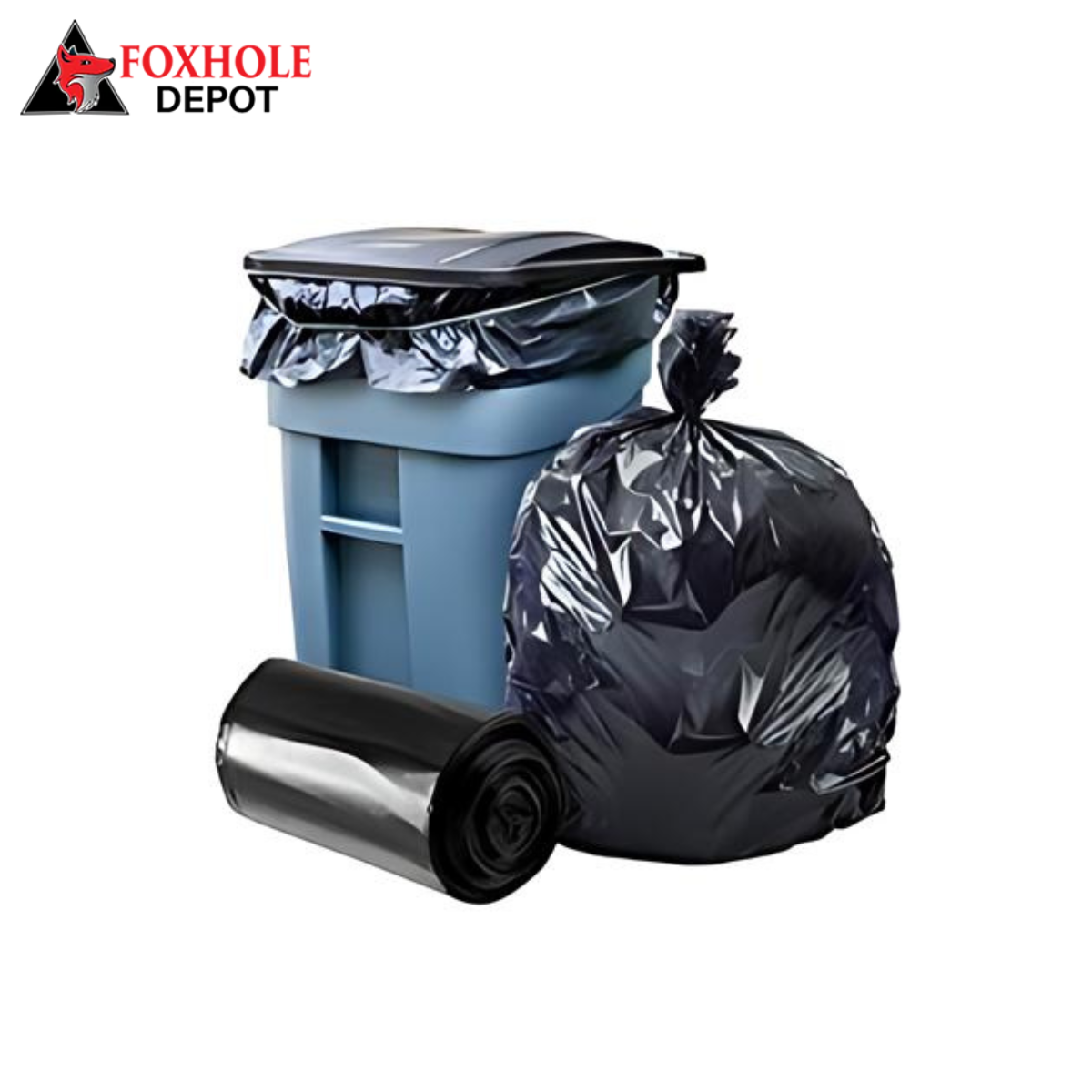 65 Gallon Extra Heavy Trash Bags 2.7 Mil, 50"W x 48"H, Black, 25 / Roll