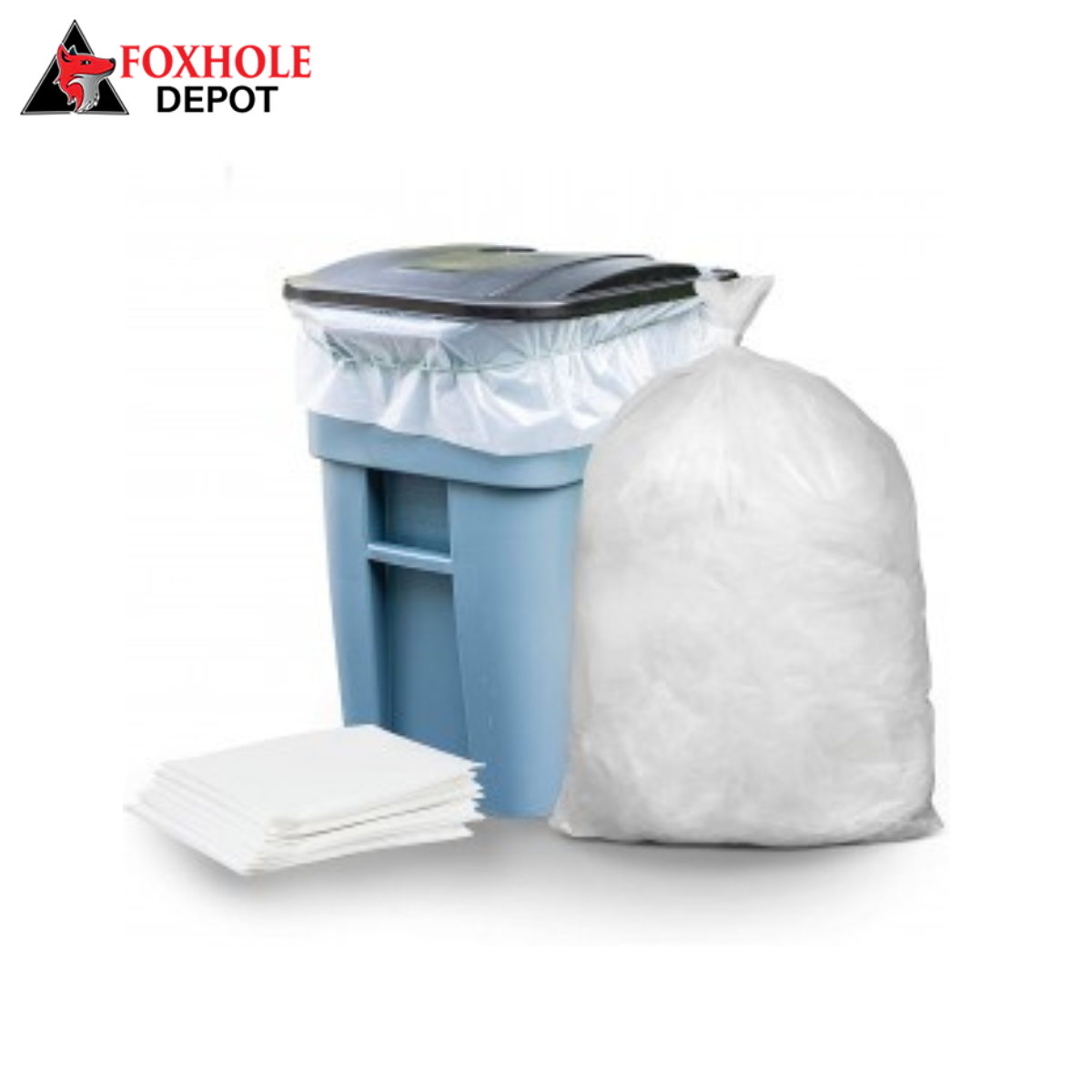 65 Gallon Trash Bags, Clear,2.7 Mil, 25/Case, 50"W x 48"H