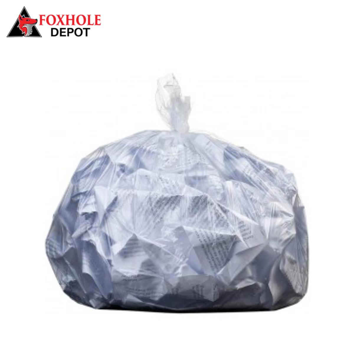 7-10 Gallon Trash Bags 8 Microns, 24"W x 24"H, Clear, 1000/ Case