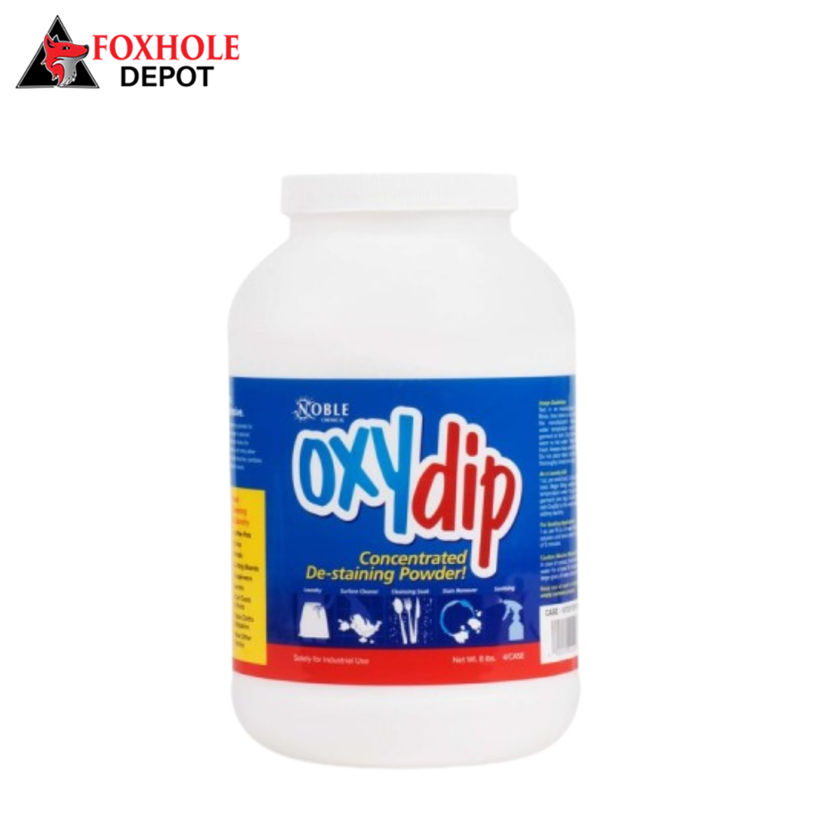 8 lb. / 128 oz. Noble Chemical Oxy Dip Bleach Presoak and Destainer - 4/Case