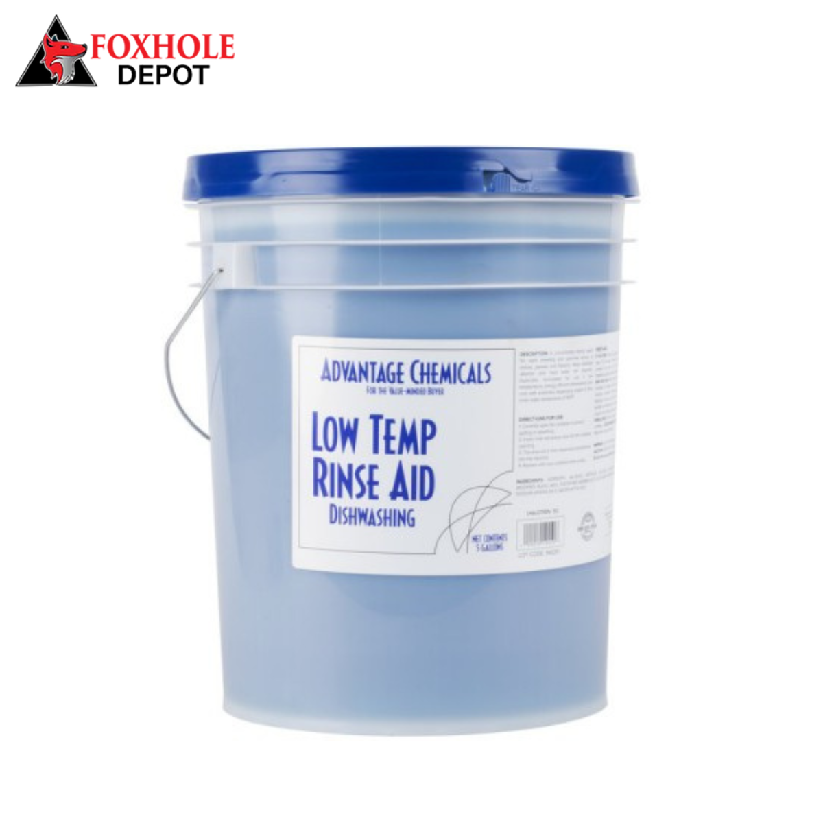 Advantage Chemicals 5 gallon / 640 oz. Low Temperature Dish Washing Machine Sanitizer Rinse Aid