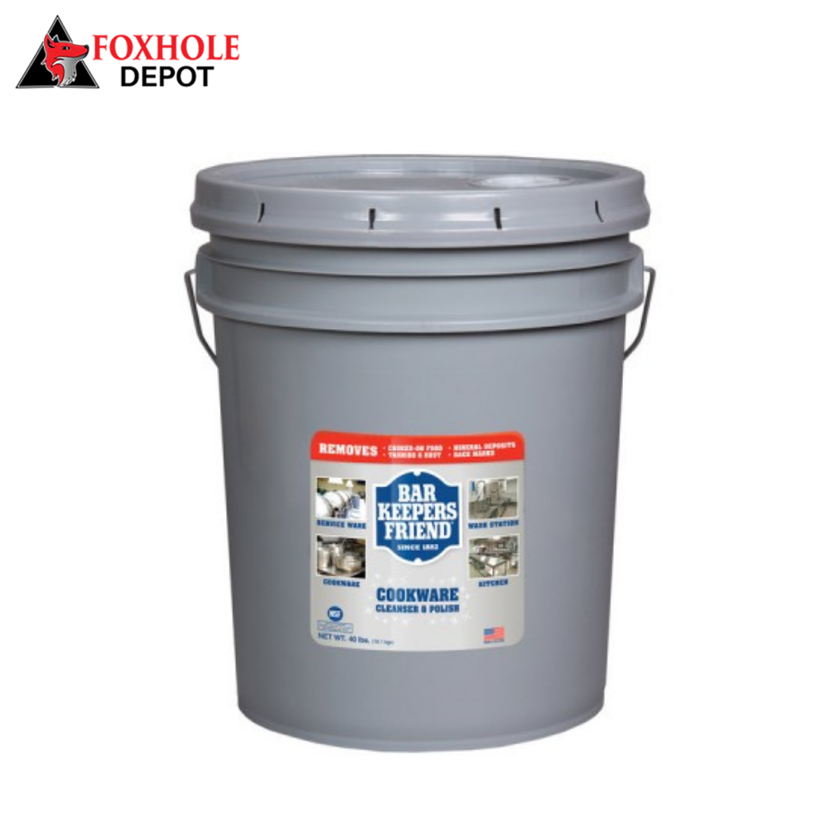 Bar Keepers Friend 11556 40 lb. / 640 oz. Cookware Cleansing &amp; Polishing Powder