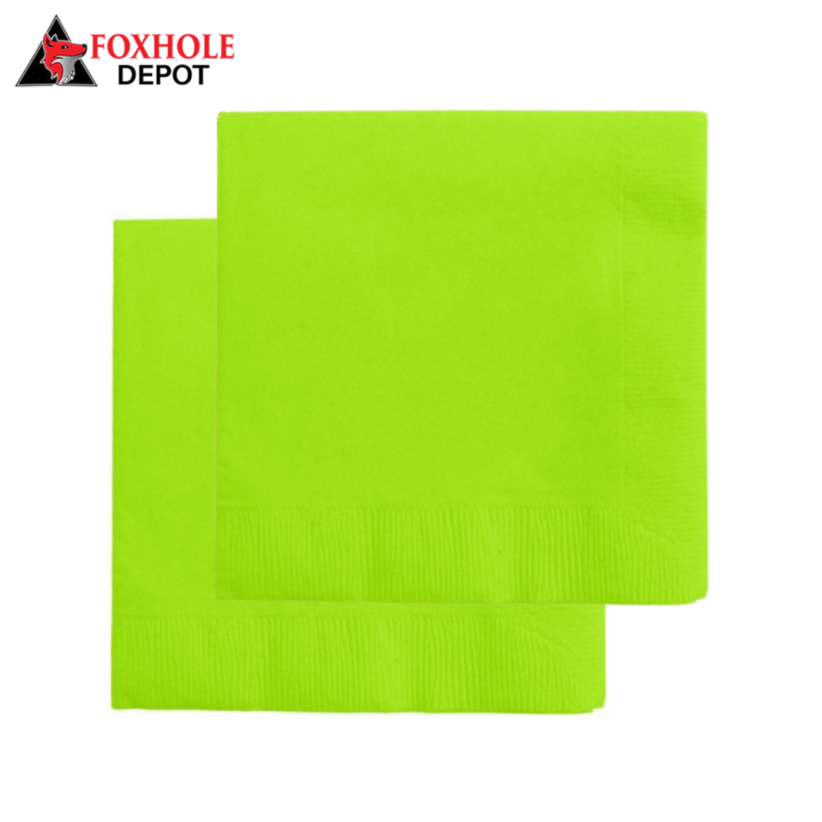 Creative Converting 573123B Fresh Lime Green 3-Ply Beverage Napkin - 500/Case