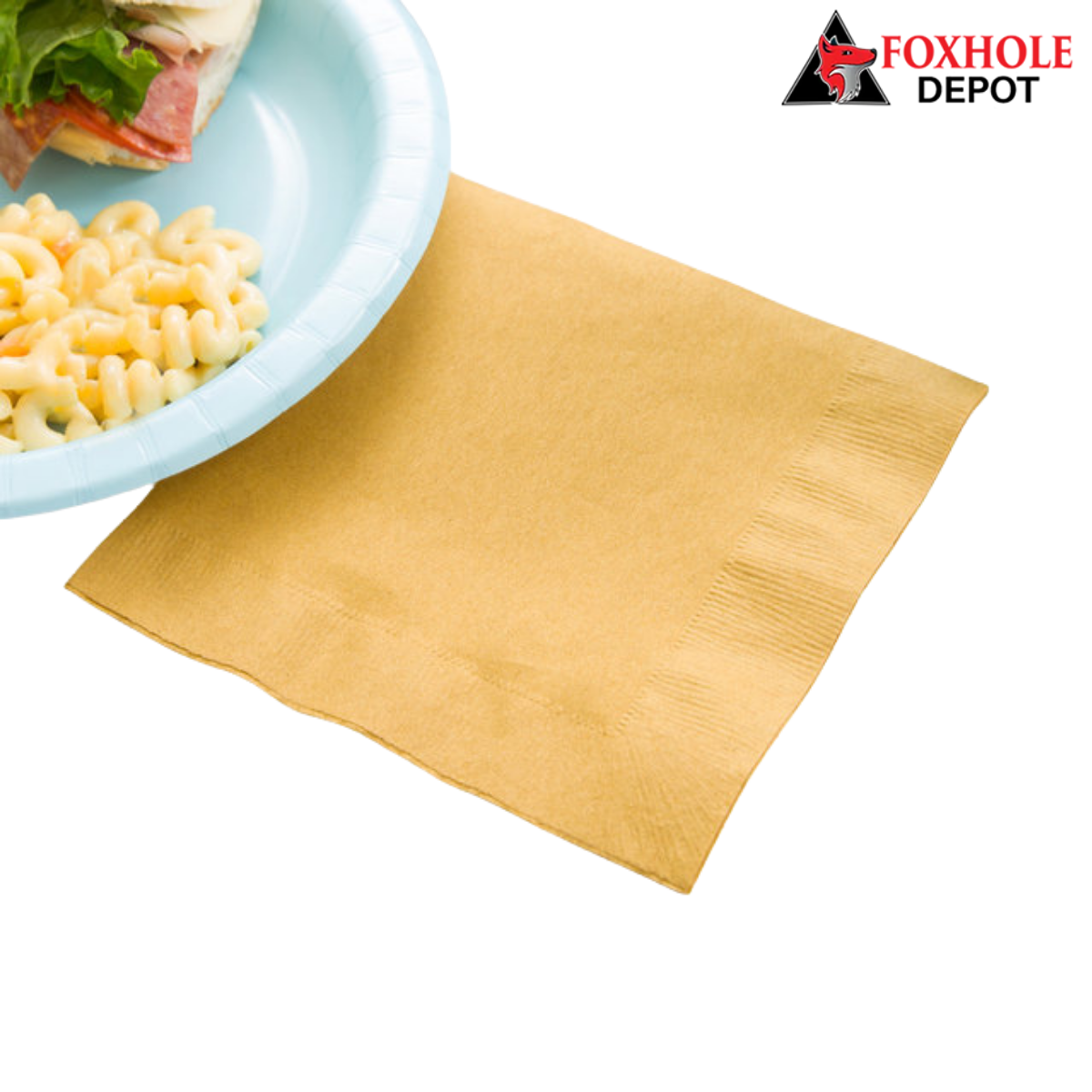 Creative Converting 663276B Glittering Gold 2-Ply 1/4 Fold Luncheon Napkin - 600/Case