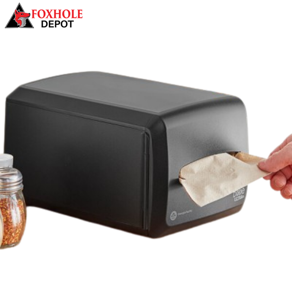Dixie Ultra 500 Capacity Black Countertop Interfold Napkin Dispenser