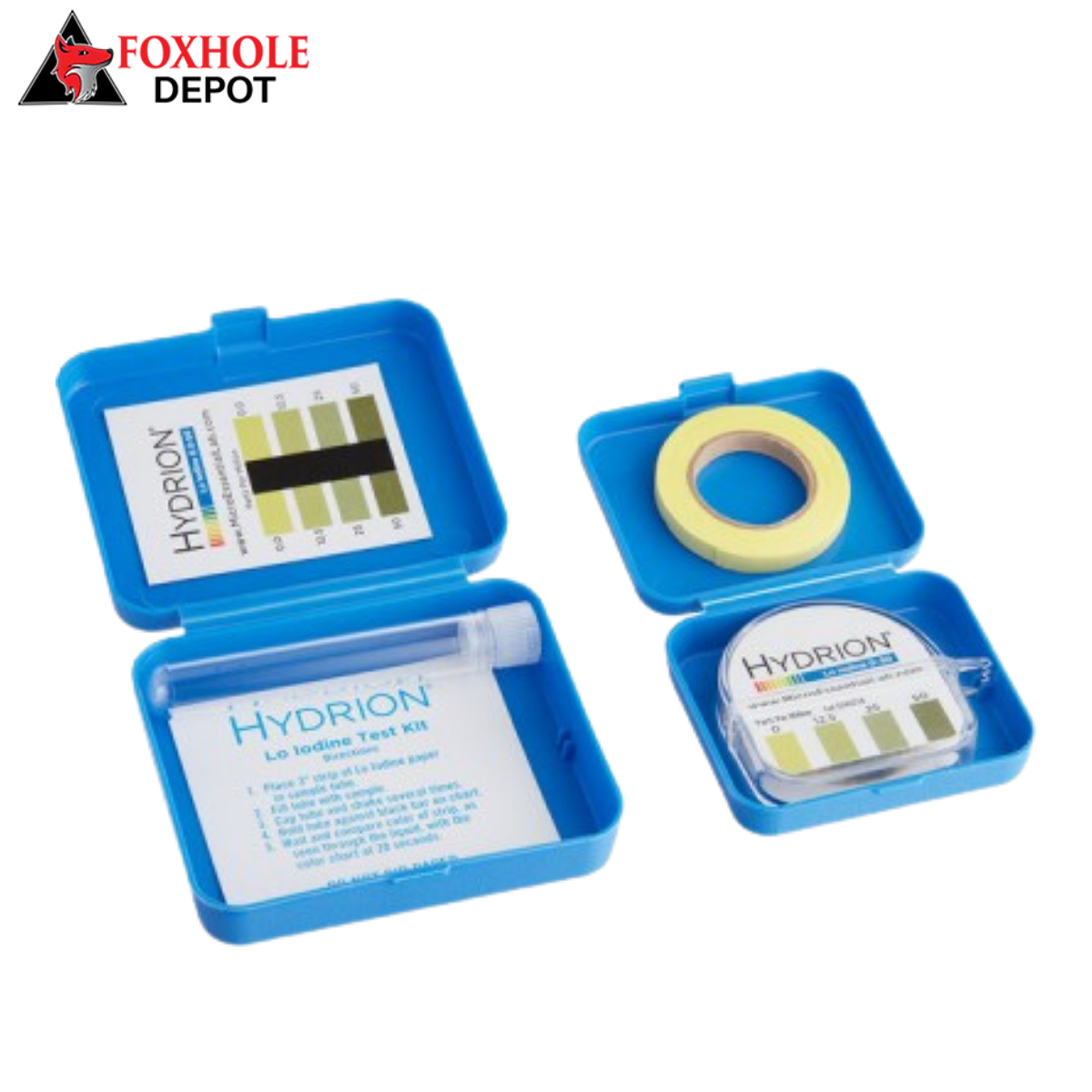 Hydrion IL-250 Lo Iodine 0-50ppm Test Kit with (2) 15' Test Paper Rolls
