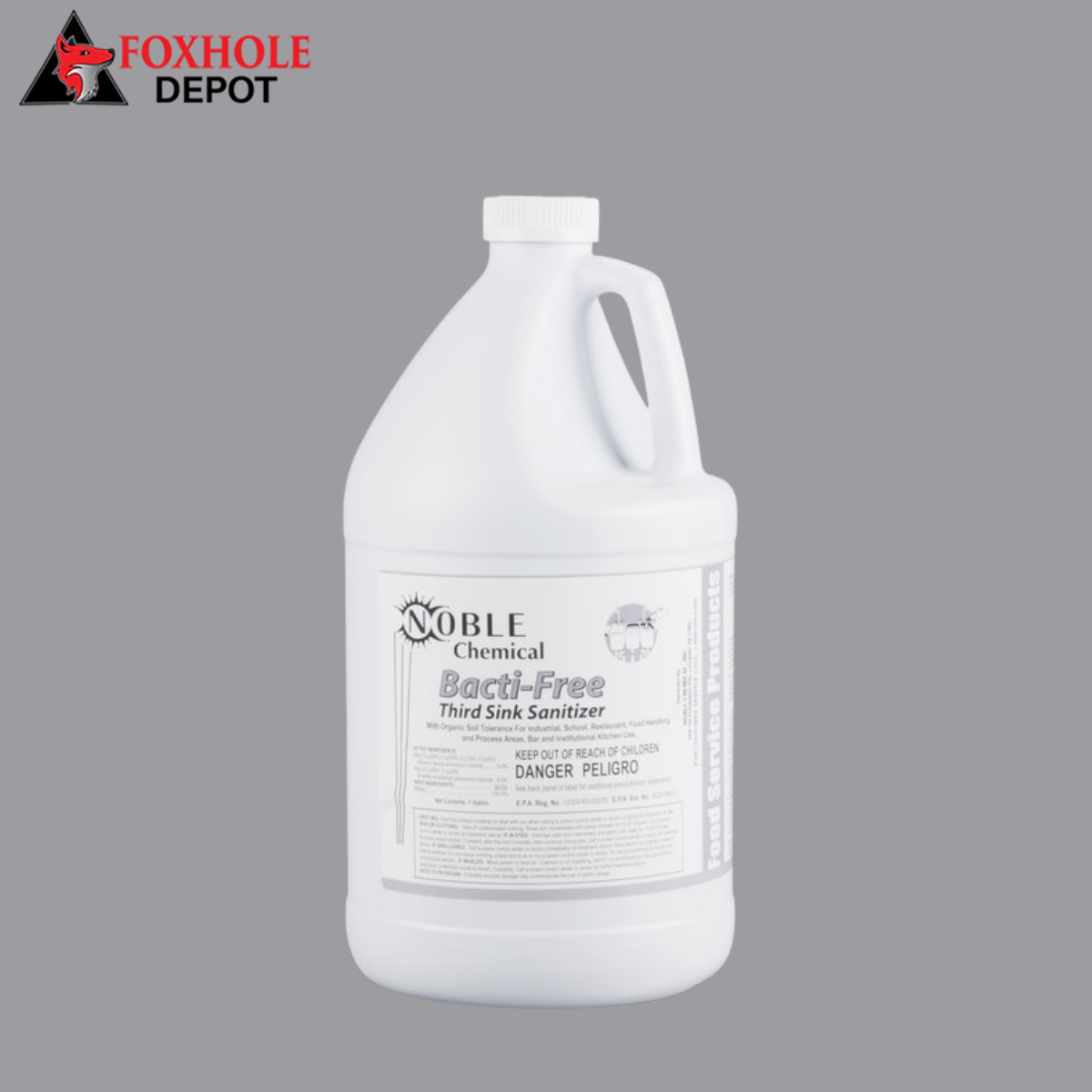 Noble Chemical 1 Gallon / 128 oz. Bacti-Free Third Sink Sanitizer - 4/Case