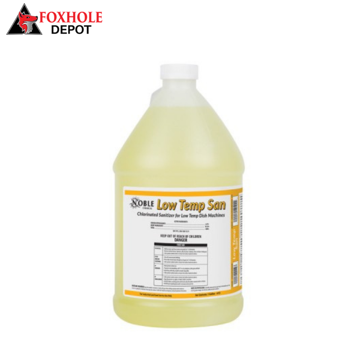 Noble Chemical 1 Gallon / 128 oz. Low Temp Dish Washing Machine Sanitizer - 4/Case