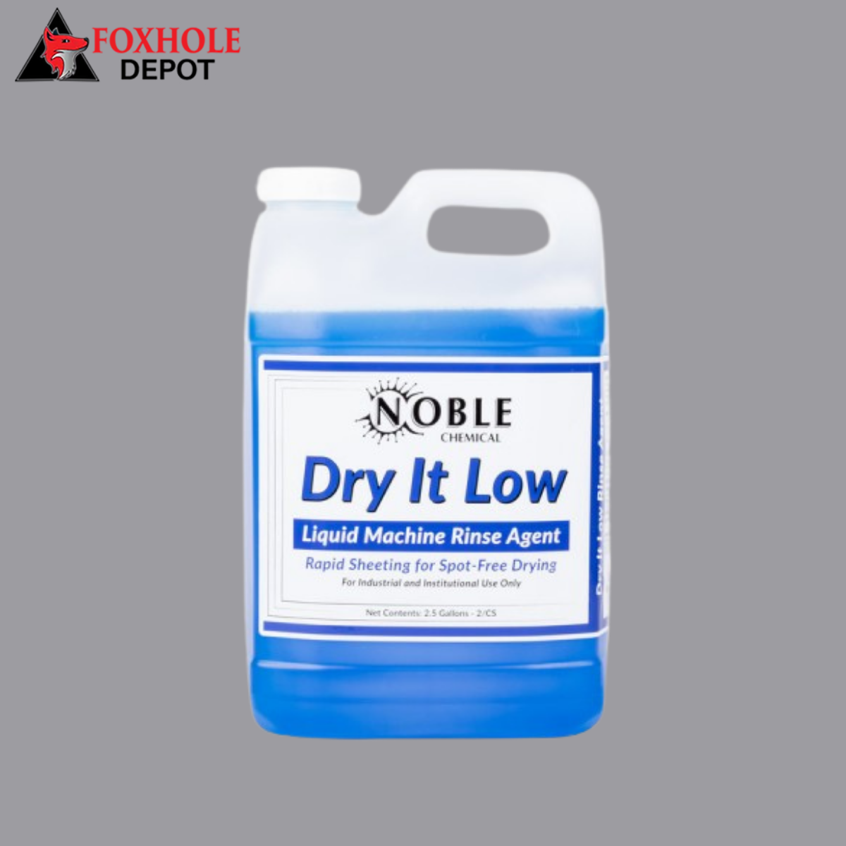 Noble Chemical 2.5 gallon / 64 oz. Dry It Low Rinse Aid gallon / Drying Agent for Low Temperature Dish Machines - 2/Case