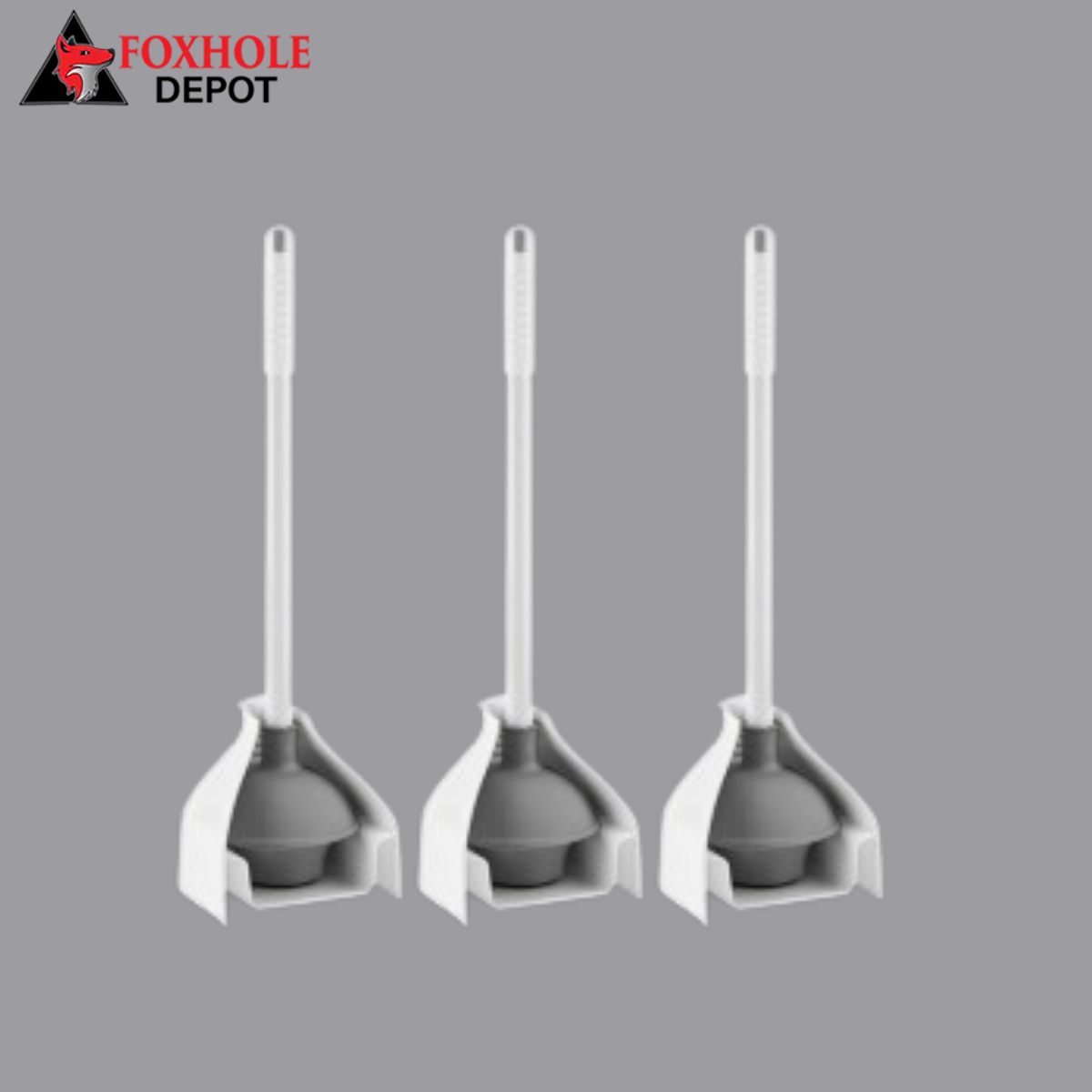 Premium Toilet Plunger and Caddy - 4/Case