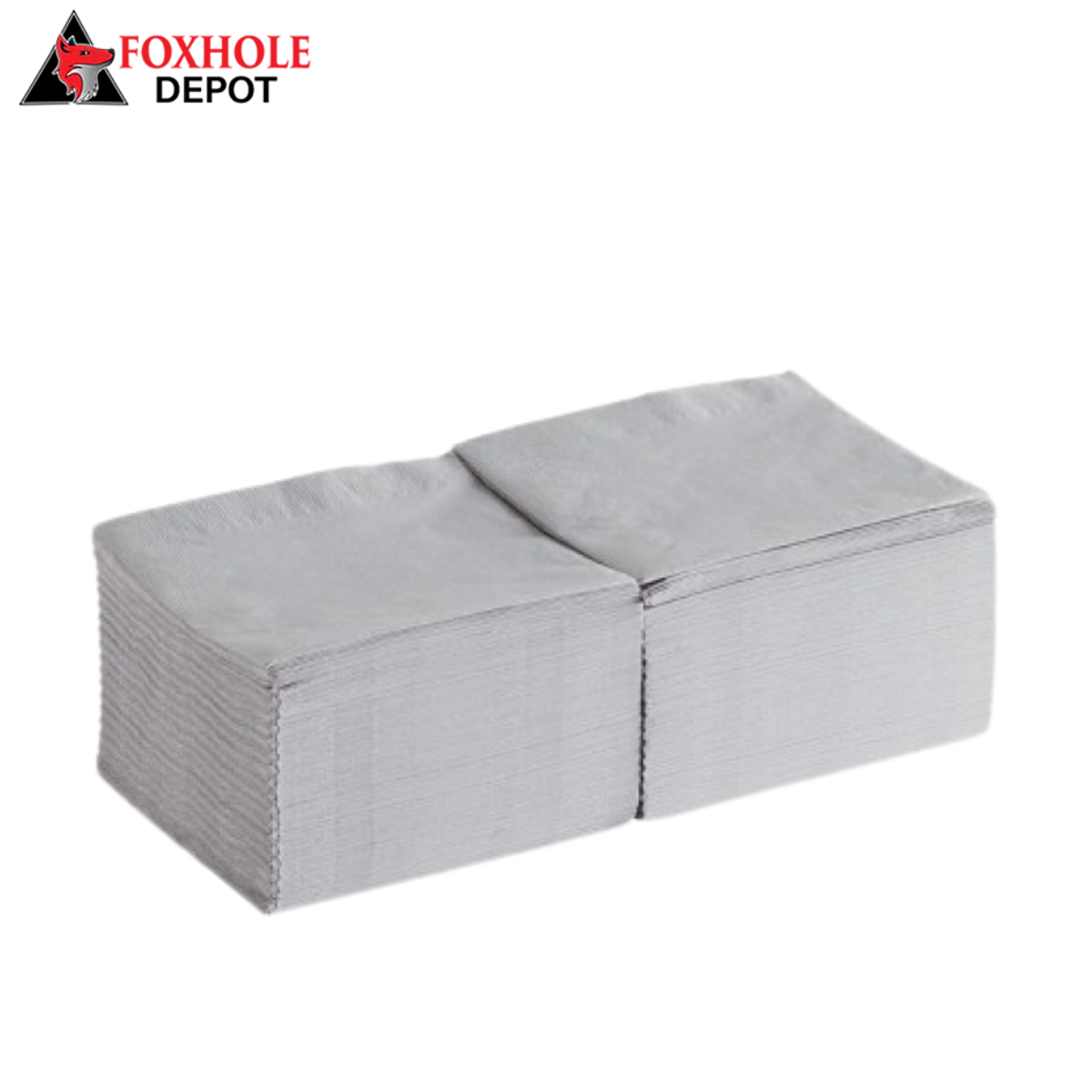 Silver / Gray 2-Ply Beverage / Cocktail Napkin - 1000/Case