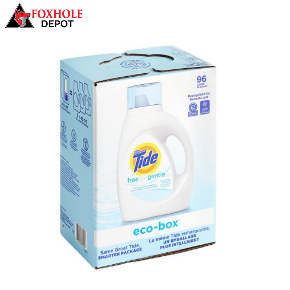 Tide 60401 105 oz. Free &amp; Gentle Liquid Laundry Detergent Eco-BOX