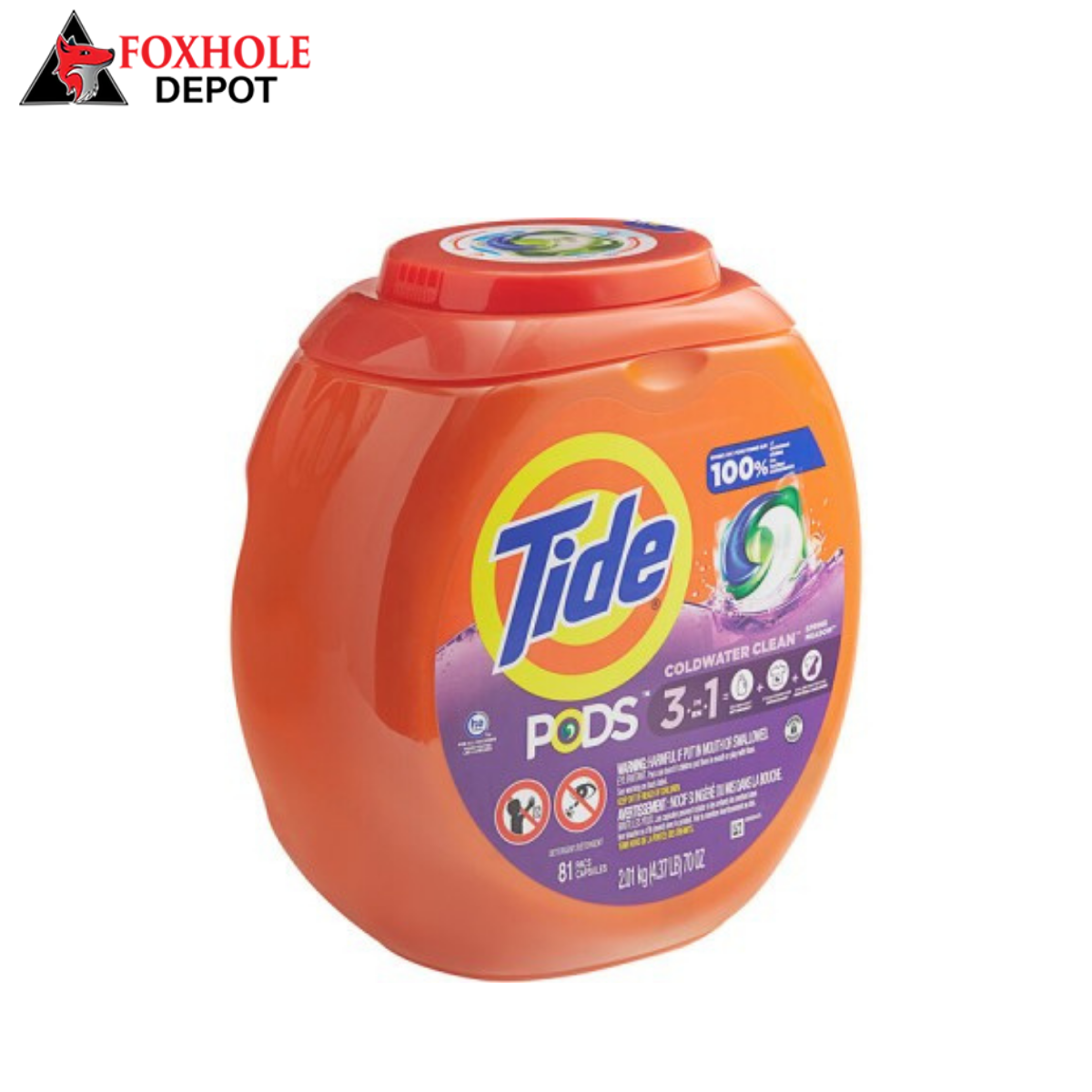 Tide 91781 81-Count Spring Meadow PODS Laundry Detergent - 4/Case