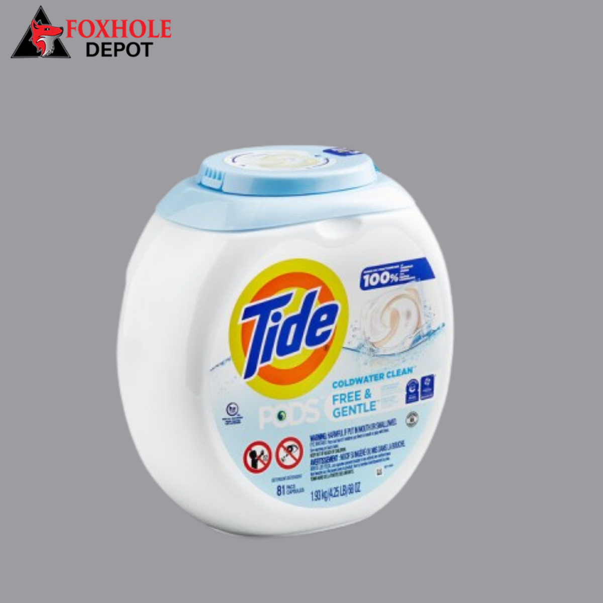 Tide 91798 81-Count Free and Gentle PODS Laundry Detergent - 4/Case