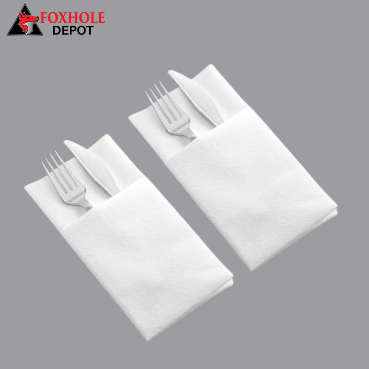 Touchstone by Choice White Linen-Feel Pocket Fold Dinner Napkin - 300/Case