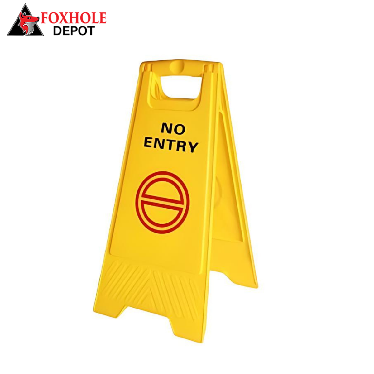 Yellow 2-Sided No Entry Sign Plastic Warning Sign - 20/Case