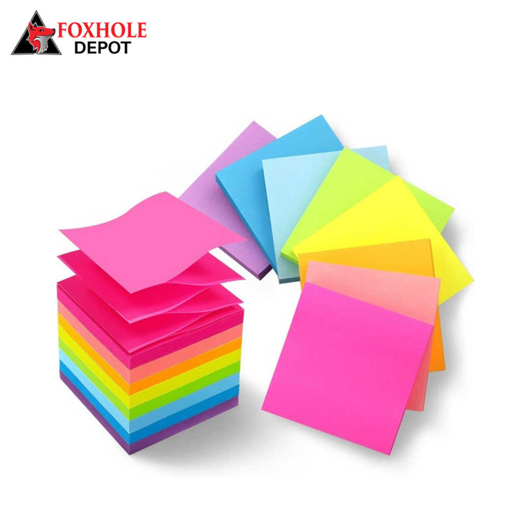 3x3 Pop Up Sticky Notes, Bright Colors Self-Stick Notes Pads, Easy to Post, 82 Sheets/pad, 8 Pads/Pack
