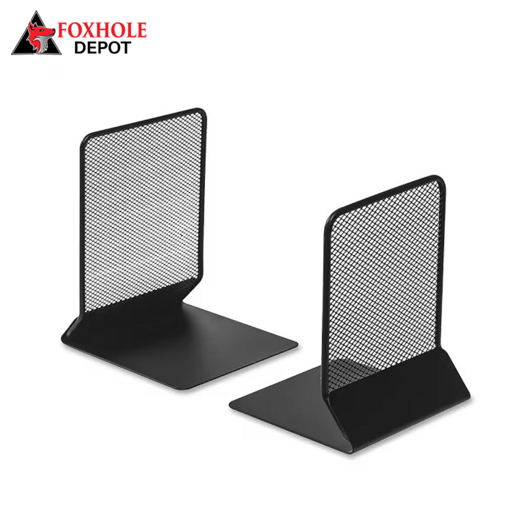 5" x 6" x 6.5" Black Metal Mesh Bookends