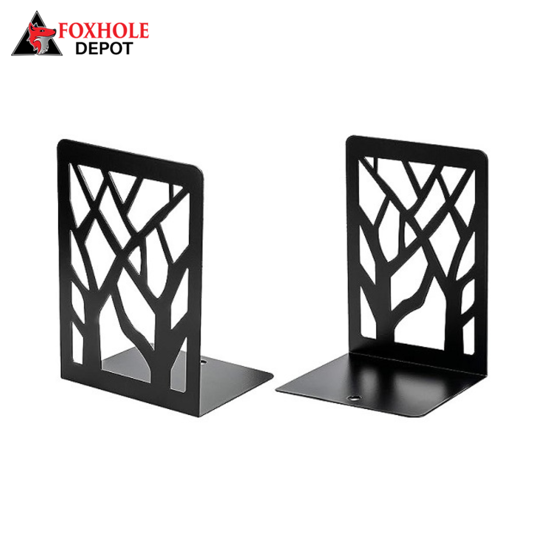 6 Pairs Non-Skid Bookends Metal Book Ends Book Stoppers 3.6"D x 4.7"W x 7"H