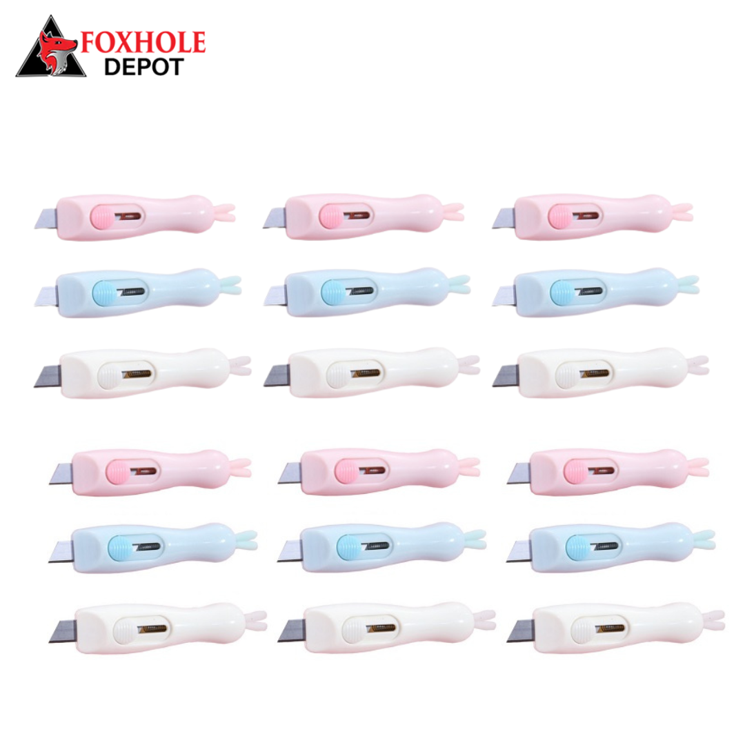 9 Pieces Retractable Utility Knife Rabbit Shaped Mini Box Cutter Cute Letter Opener Paper Envelope Cutter