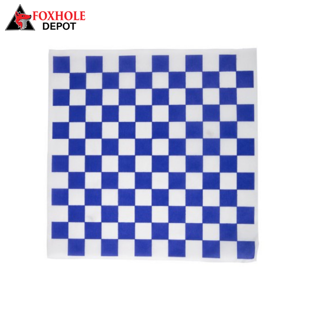 12" x 12" Deli Paper Sheets Sandwich Wrap Paper Checkered Liner Papers - 5000/Case - Blue
