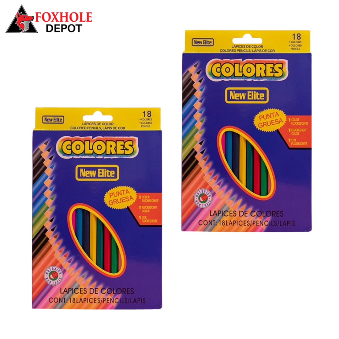 Assorted Colored Wood Drawing Pencils - 18 colors