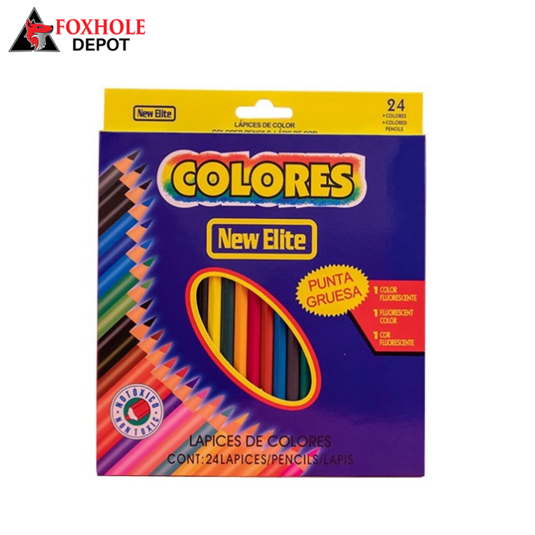 Assorted Colored Wood Drawing Pencils - 24 colors