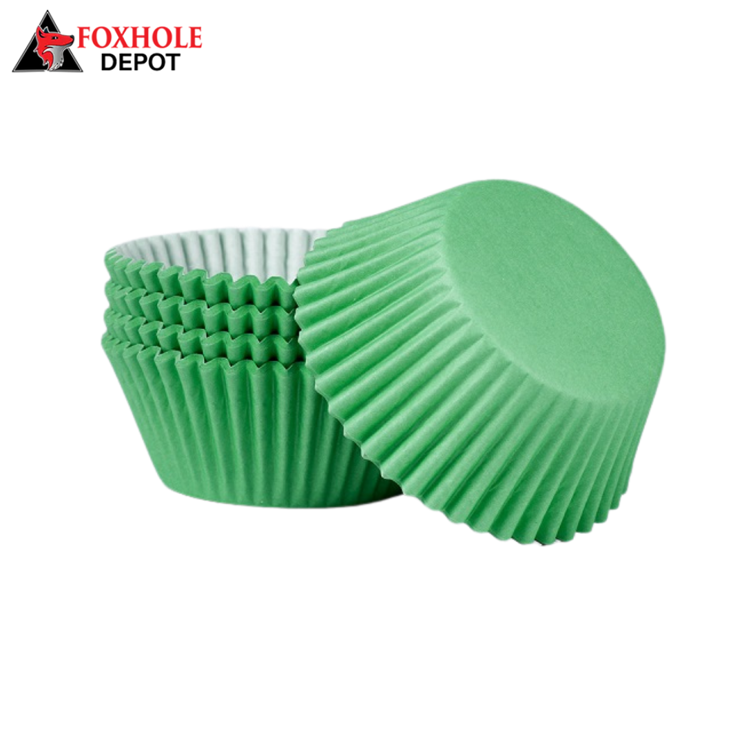2" x 1 1/4" Disposable Fluted Baking Cups - 40000/Case - Green