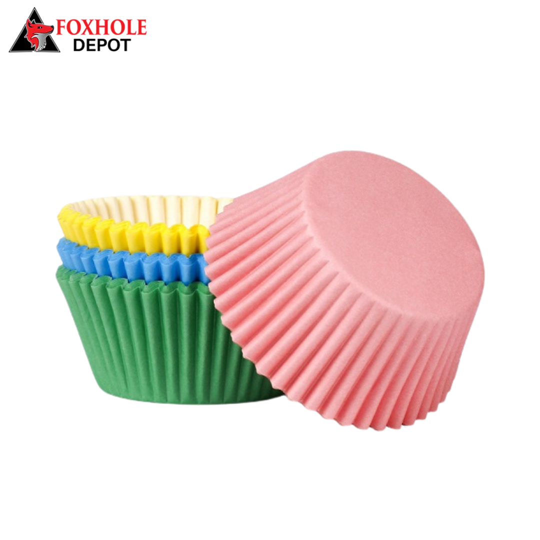 2" x 1 1/4" Disposable Fluted Baking Cups - 40000/Case - Multi color