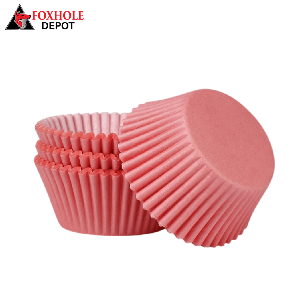 2" x 1 1/4" Disposable Fluted Baking Cups - 40000/Case - Pink