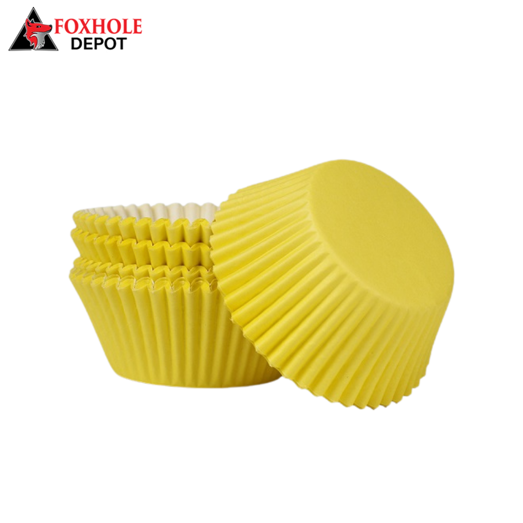 2" x 1 1/4" Disposable Fluted Baking Cups - 40000/Case - Yellow